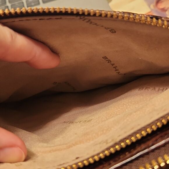 Brahmin Melbourne "Mojito" Brown Croc-Embossed Leather Crossbody Bag - Picture 11 of 12